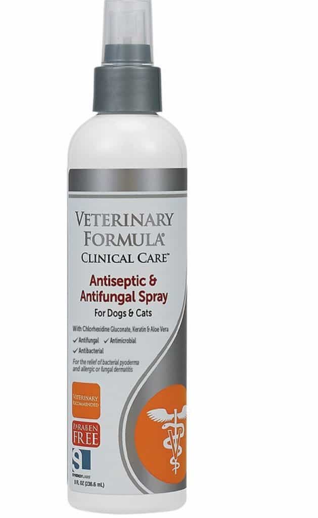 الأفضل لعلاج التهابات الجلد: بخاخ مطهر ومضاد للفطريات Veterinary Formula Clinical Care افضل شامبو للقطط